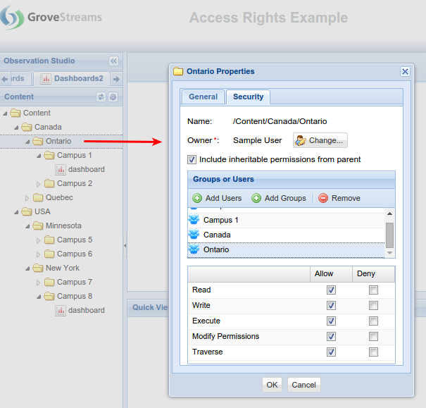 Folder Security Properties